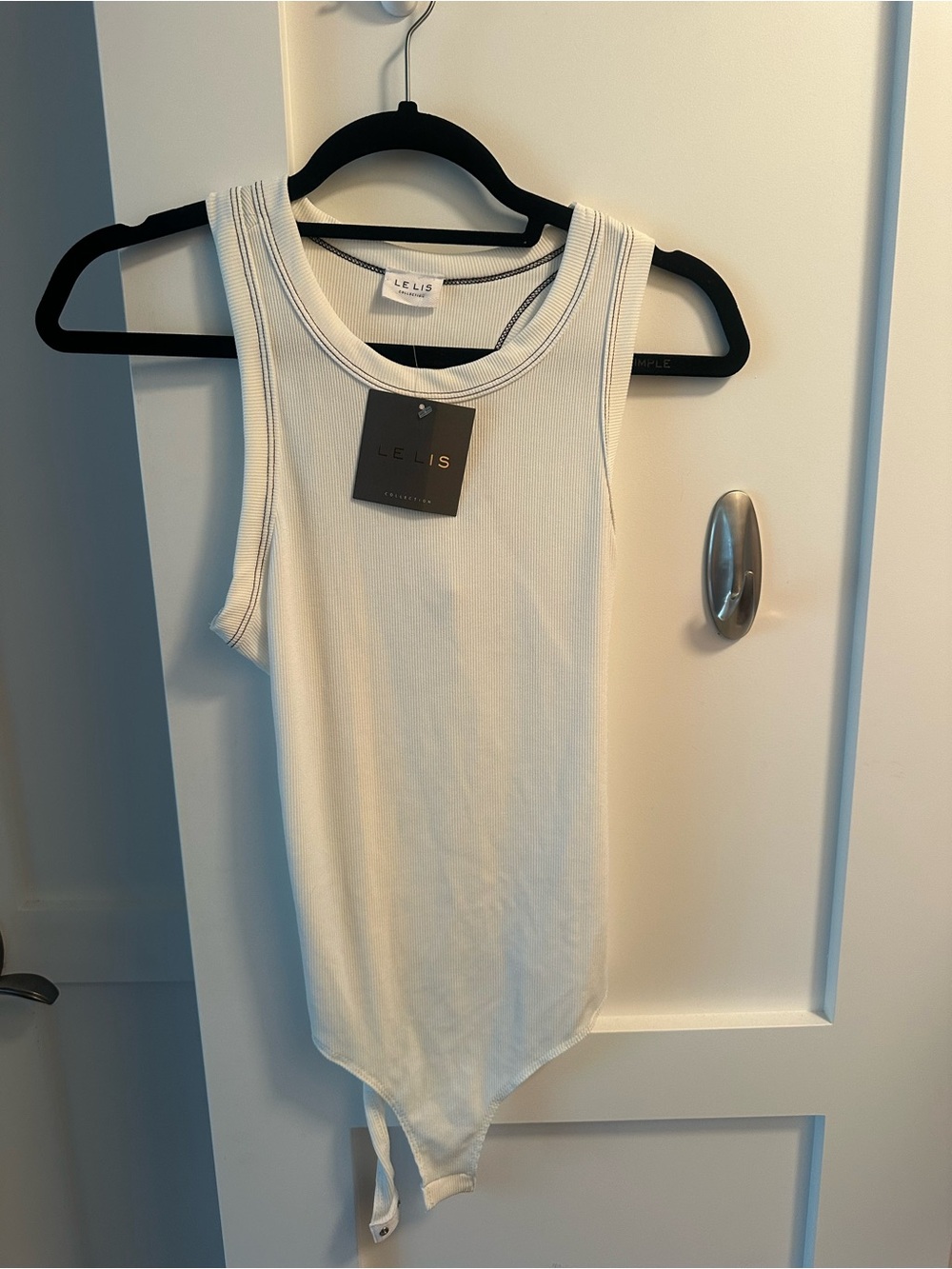 NWT White Ribbed Tank Bodysuit